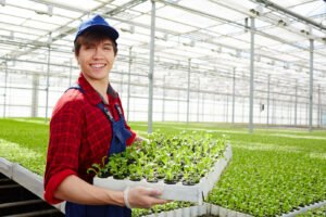 farmer with crops